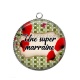 Pendentif Cabochon Argent - super marraine