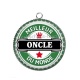 Pendentif Cabochon Argent - meilleur oncle