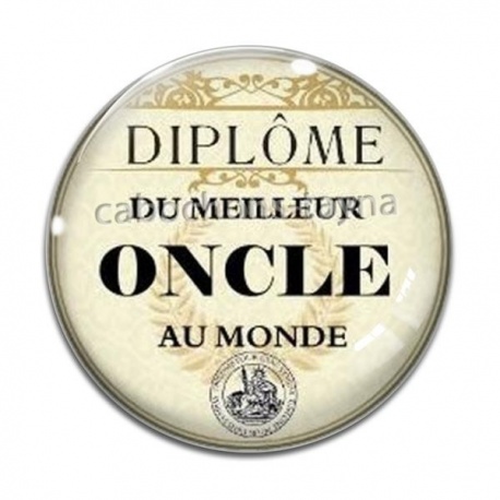 Cabochon Verre - diplôme meilleur oncle