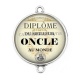 Connecteur Cabochon Argent - diplôme meilleur oncle