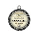 Pendentif Cabochon Argent - diplôme meilleur oncle