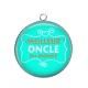 Pendentif Cabochon Argent - meilleur oncle