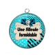 Pendentif Cabochon Argent - une filleule formidable