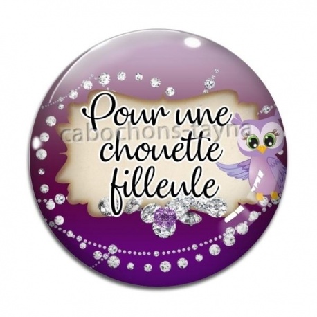 Cabochon Verre - pour une chouette filleule