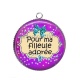 Pendentif Cabochon Argent - pour ma filleule adorée