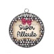 Pendentif Cabochon Argent - super filleule