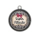 Pendentif Cabochon Argent - super filleule