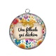 Pendentif Cabochon Argent - une filleule qui déchire