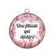 Pendentif Cabochon Argent - une filleule qui déchire