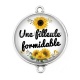 Connecteur Cabochon Argent - une filleule formidable
