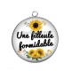Pendentif Cabochon Argent - une filleule formidable