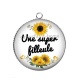 Pendentif Cabochon Argent - une super filleule