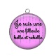 Pendentif Cabochon Argent - je suis une filleule belle et rebelle