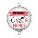Connecteur Cabochon Argent - meilleure cousine du monde