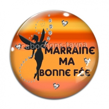 Cabochon Verre - marraine ma bonne fée
