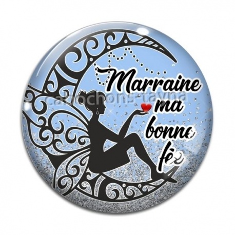 Cabochon Verre - marraine ma bonne fée