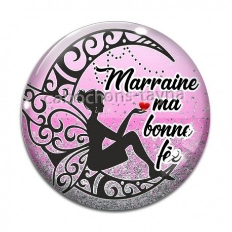 Cabochon Verre - marraine ma bonne fée