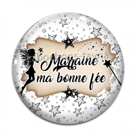 Cabochon Verre - marraine ma bonne fée