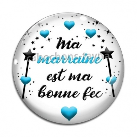 Cabochon Verre - marraine ma bonne fée