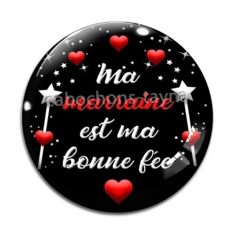 Cabochon Verre - marraine ma bonne fée