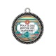 Pendentif Cabochon Argent - pour la plus gentille des marraines