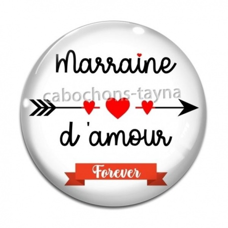 Cabochon Verre - marraine d'amour forever