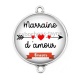 Connecteur Cabochon Argent - marraine d'amour forever