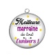 Pendentif Cabochon Argent - meilleure marraine de tout l'univers