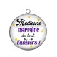 Pendentif Cabochon Argent - meilleure marraine de tout l'univers