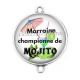 Connecteur Cabochon Argent - marraine championne de mojito