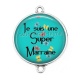 Connecteur Cabochon Argent - je suis une super marraine