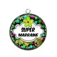 Pendentif Cabochon Argent - super marraine