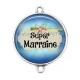 Connecteur Cabochon Argent - super marraine