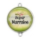 Connecteur Cabochon Argent - super marraine
