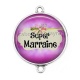 Connecteur Cabochon Argent - super marraine