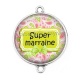 Connecteur Cabochon Argent - super marraine