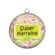 Pendentif Cabochon Argent - super marraine