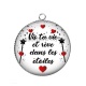 Pendentif Cabochon Argent - vis ta vie et rêve dans les étoiles