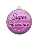 Pendentif Cabochon Argent - super marraine