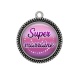 Pendentif Cabochon Argent - super marraine