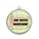 Pendentif Cabochon Argent - super marraine