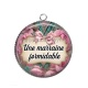 Pendentif Cabochon Argent - une marraine formidable