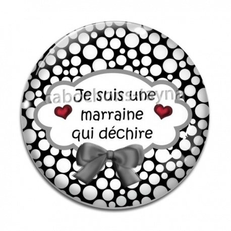Cabochon Verre - je suis une marraine qui déchire