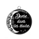 Pendentif Cabochon Argent - danse dans les étoiles