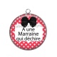 Pendentif Cabochon Argent - a une marraine qui déchire
