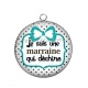 Pendentif Cabochon Argent - je suis une marraine qui déchire