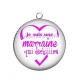 Pendentif Cabochon Argent - je suis une marraine qui déchire