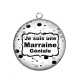Pendentif Cabochon Argent - je suis une marraine géniale