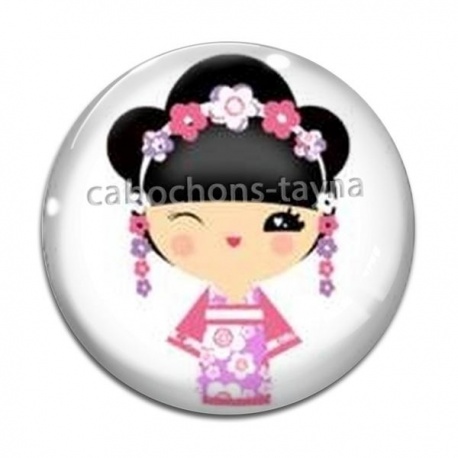 Cabochon Verre - kokeshi