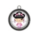 Pendentif Cabochon Argent - kokeshi